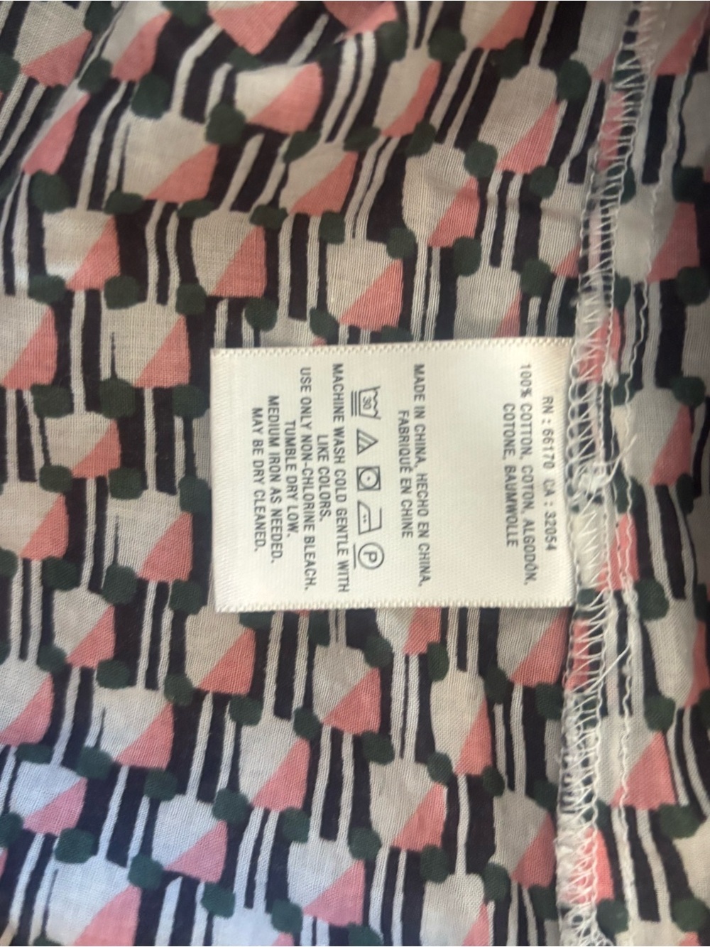 Maeve Pink & Black Geometric Halter Button-Front Camisole - Picture 5 of 5